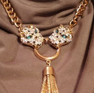 NWOT Gorgeous Crystal Statement Leopard Necklace
